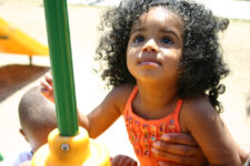 Black child girl with curly hair